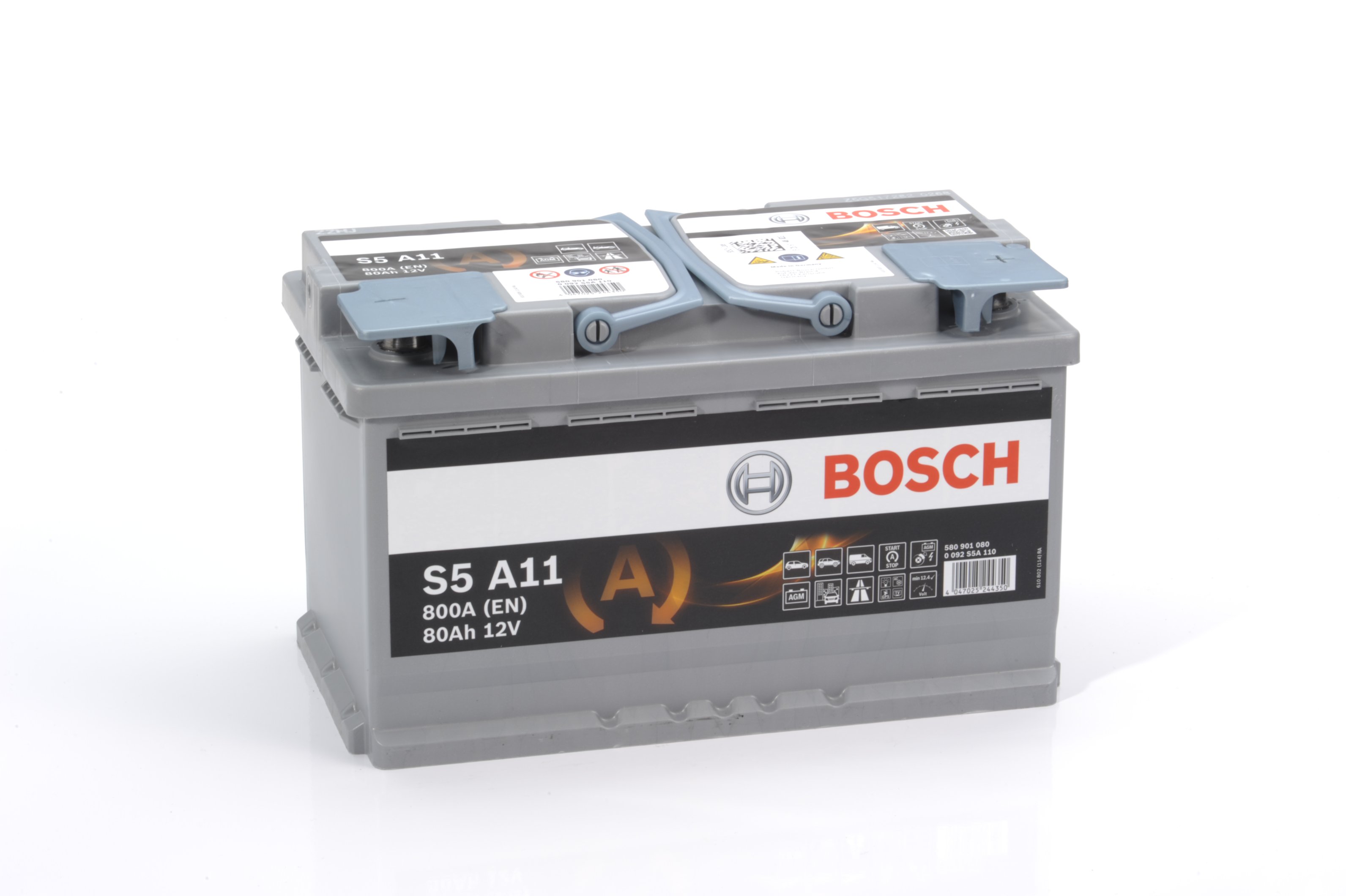 0 092 S5A 110 BOSCH Аккумулятор 80Ah  580901   "-  +"  315x175x190 AGM